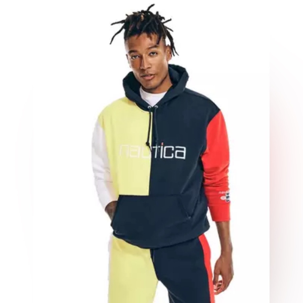 Nautica Men's Colorblock Hoodie-Navy